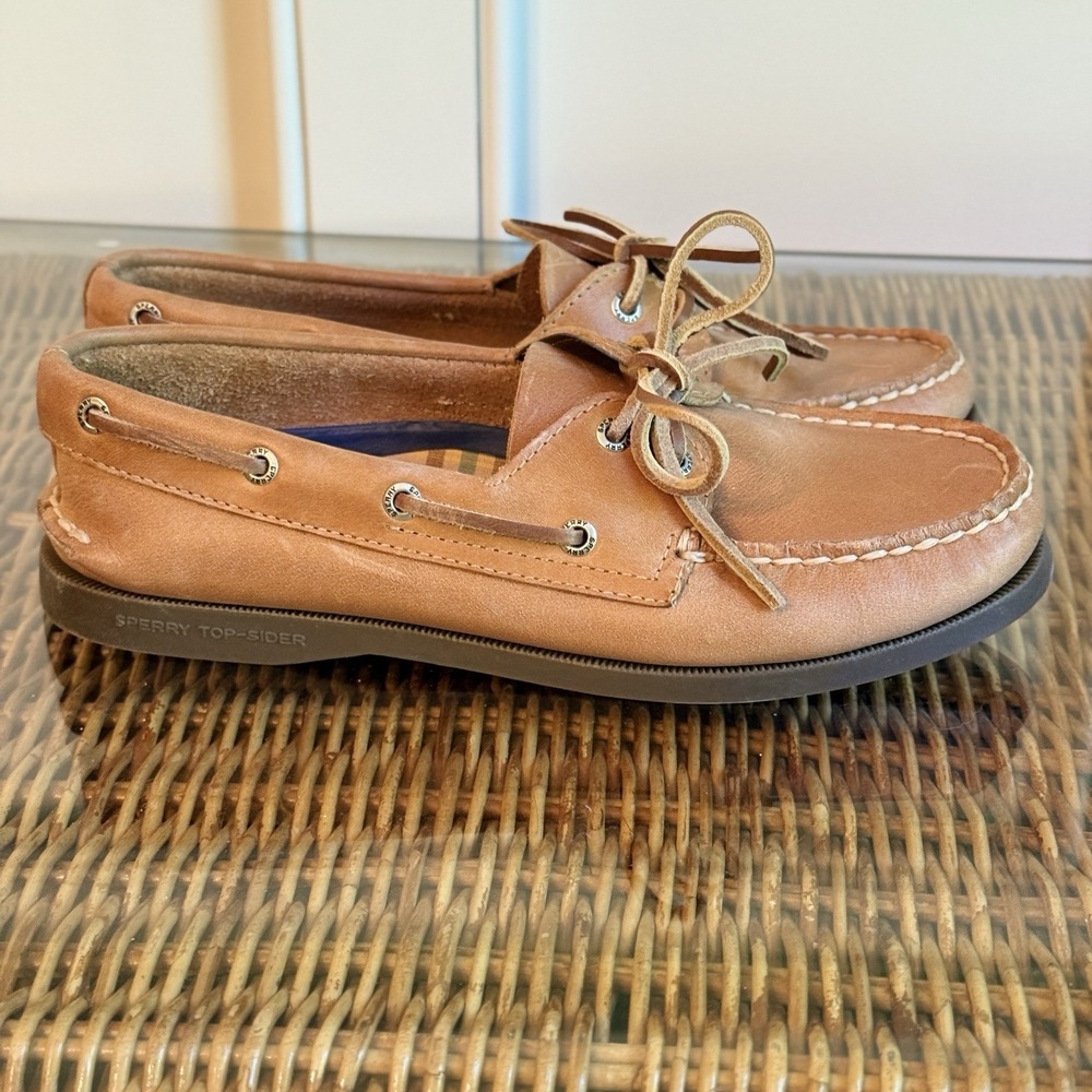 WOMENS SPERRY BOAT SHOE AO 2-EYE BROWN SHOES SIZE 7 - Picture 3 of 11